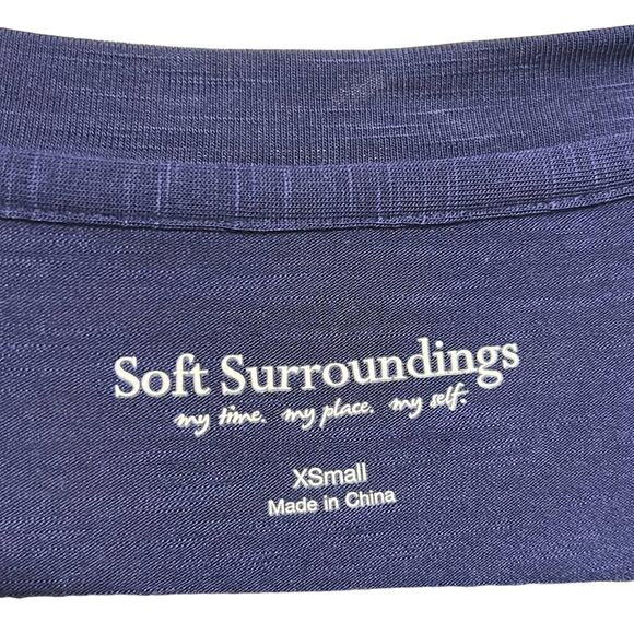 Soft Surroundings Perfect A-Line swing Top Navy size xs NWOT - Picture 4 of 6